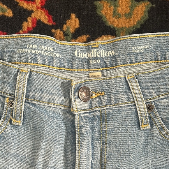 Men’s light Washed Jeans Goodfellow 36 W 32 L - Picture 3 of 6